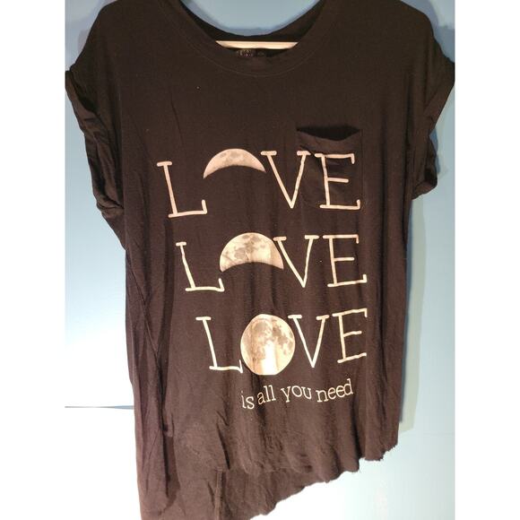 Love Peace & Lazy Days Womens Moon Phases T Shirt Size M - Picture 2 of 6